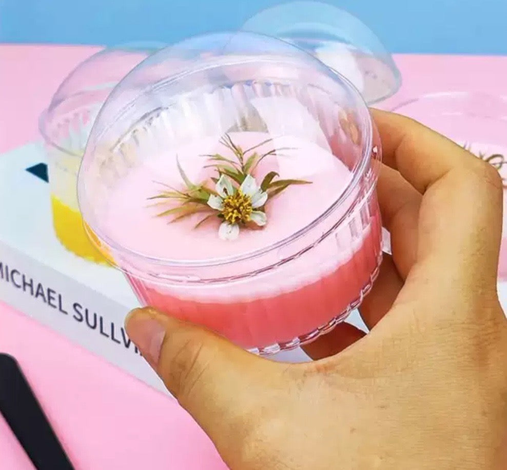 Ramekin Style Plastic Mousse Cup With Lid (10pc) #N1