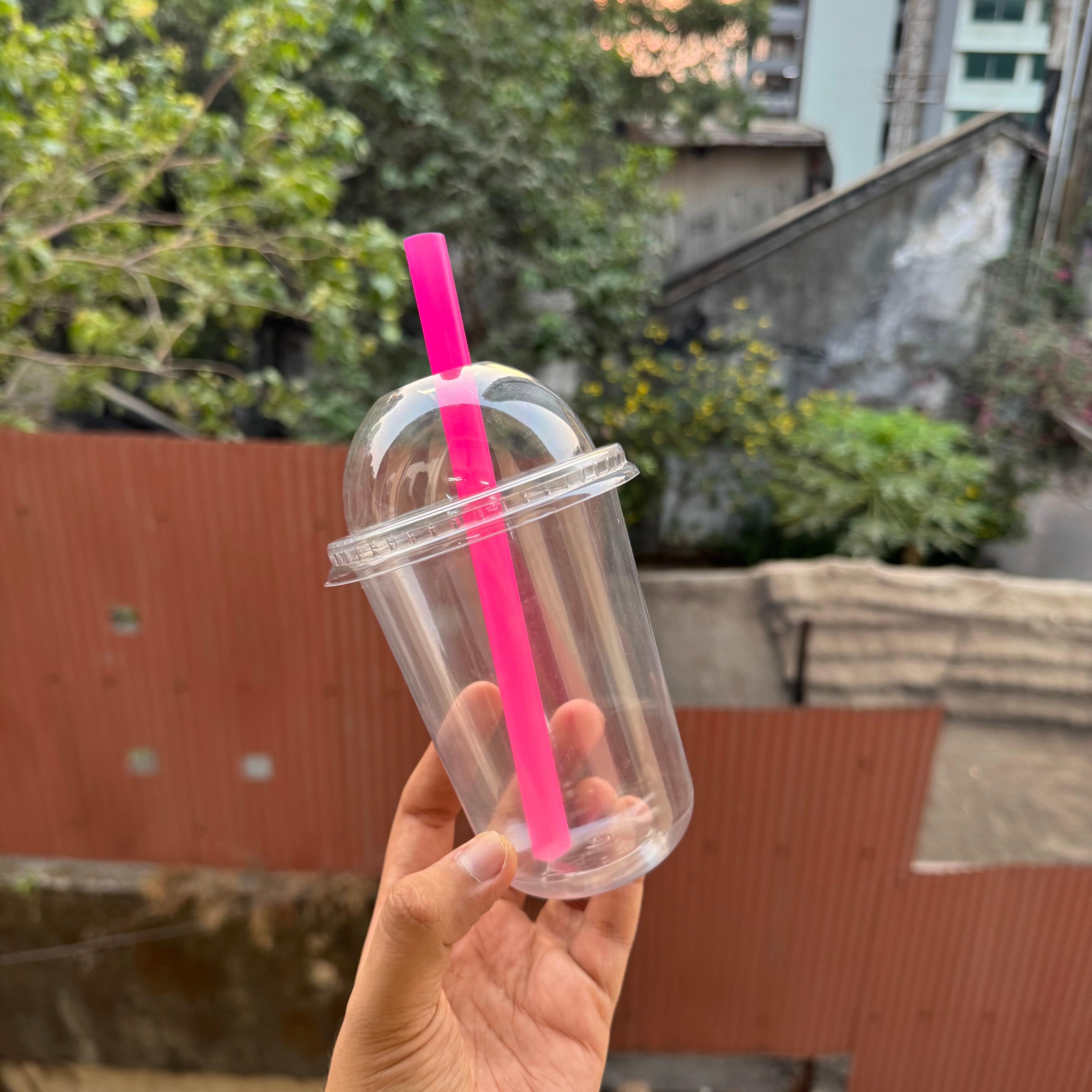 Trending U Shape Dessert Container (10pc) • Coffee / Boba Tea Cups - 500ml