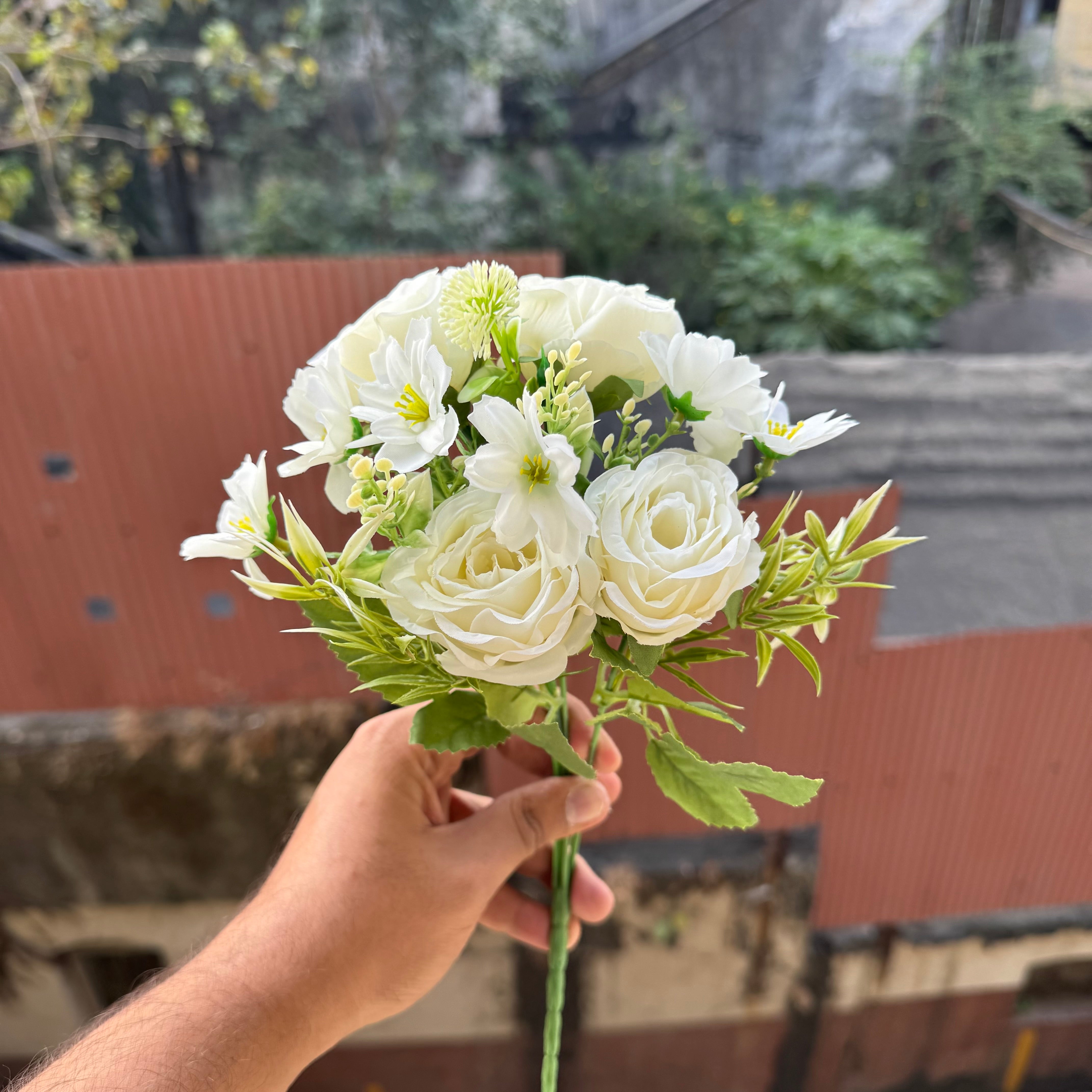 Artificial Flower Bunch With Stem and Leaves (1pc) #480