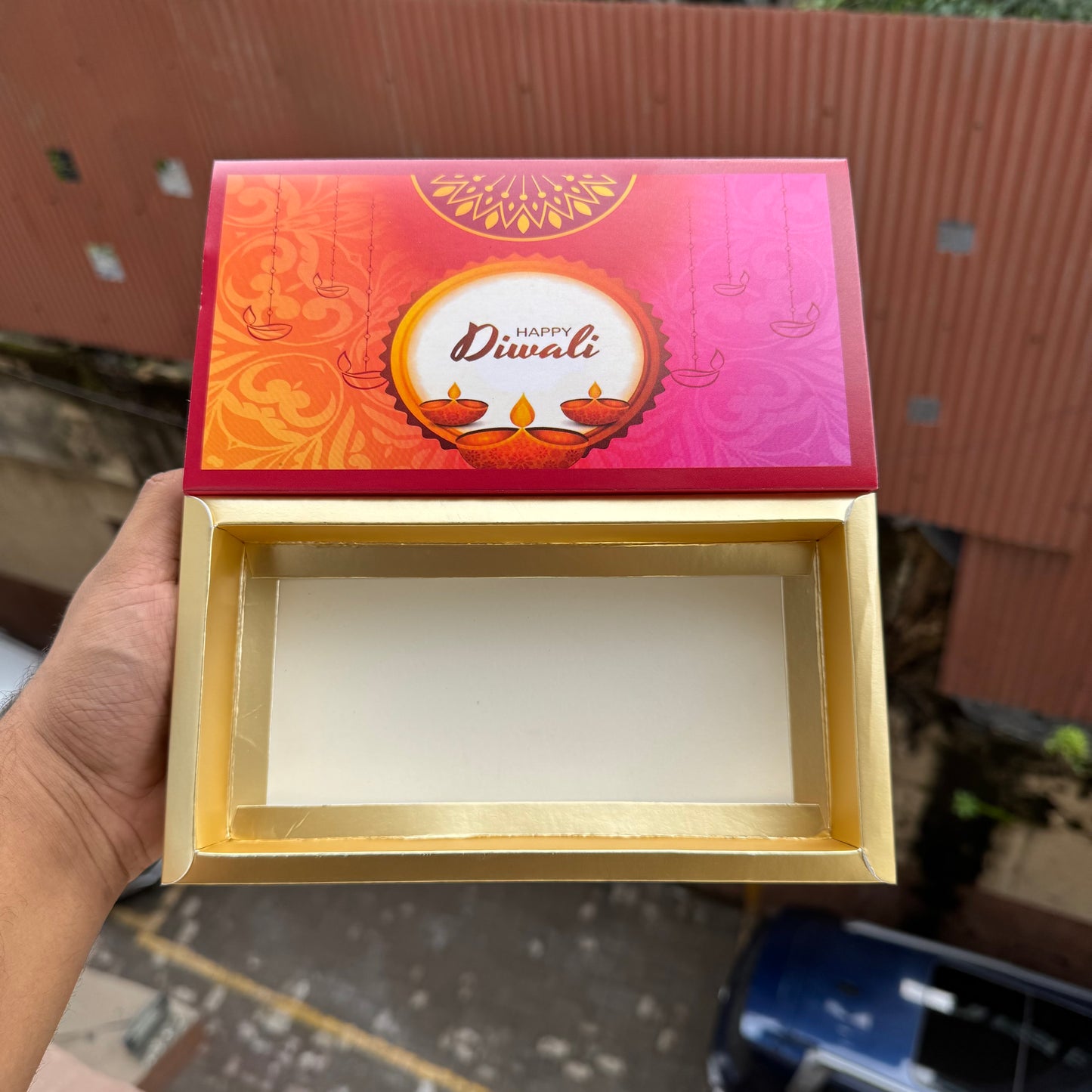Diwali Slider Box - 8 Cavity - For Chocolates / Candles / Truffles / Brownies / Mithai’s & More (10pc)