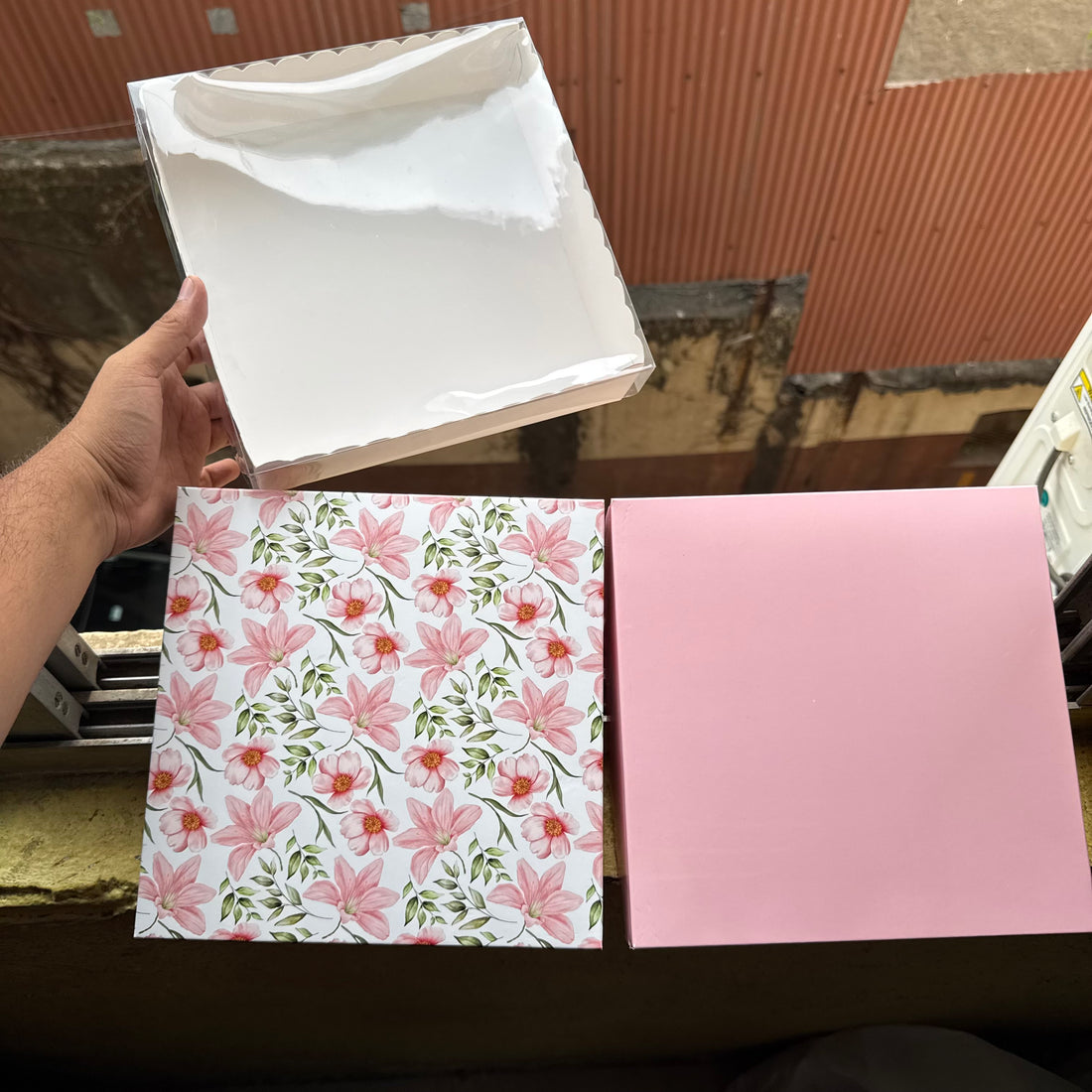 Square Frill Box With Lid (10pc) • BIG - PRINTED