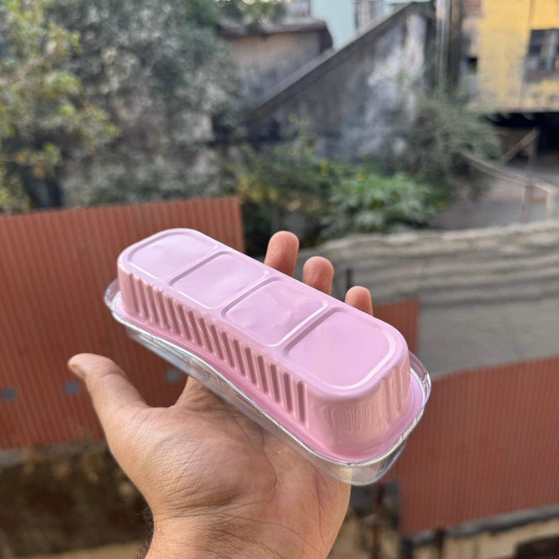 Rectangle Foil Bakeable Container Pink (10pc)