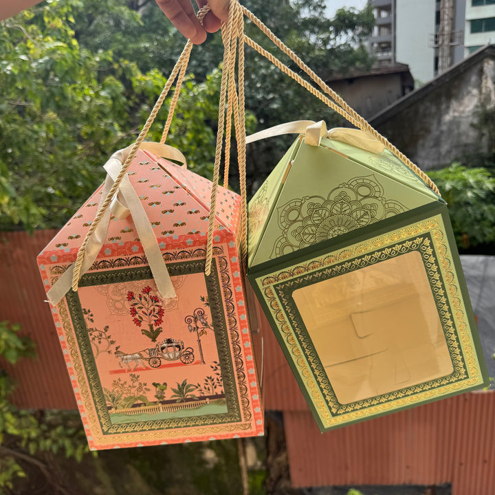 Shahi Tall Hamper Box With String (10pc) ~ Sage Green