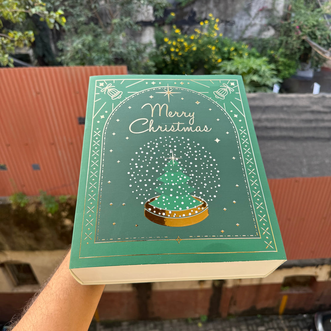 Christmas Book Slider Hamper Box | Green