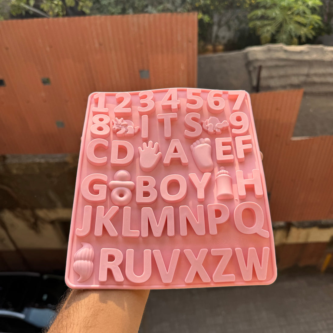 Alphabet & Number Silicone Mould - Baby Shower Icon Tray