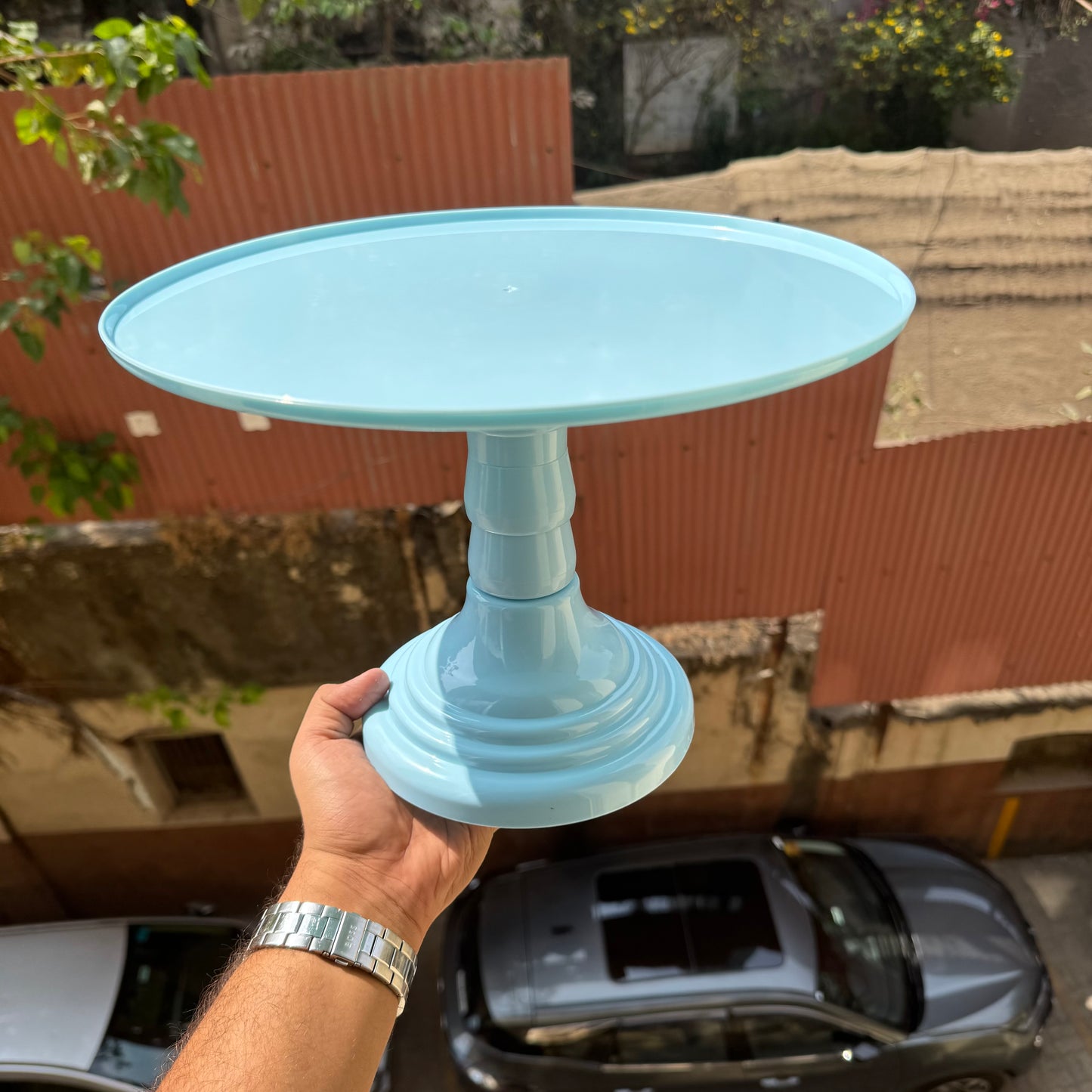 Adjustable Plastic Cake Stand | Cupcake Stand | Display Stand - Sky Blue