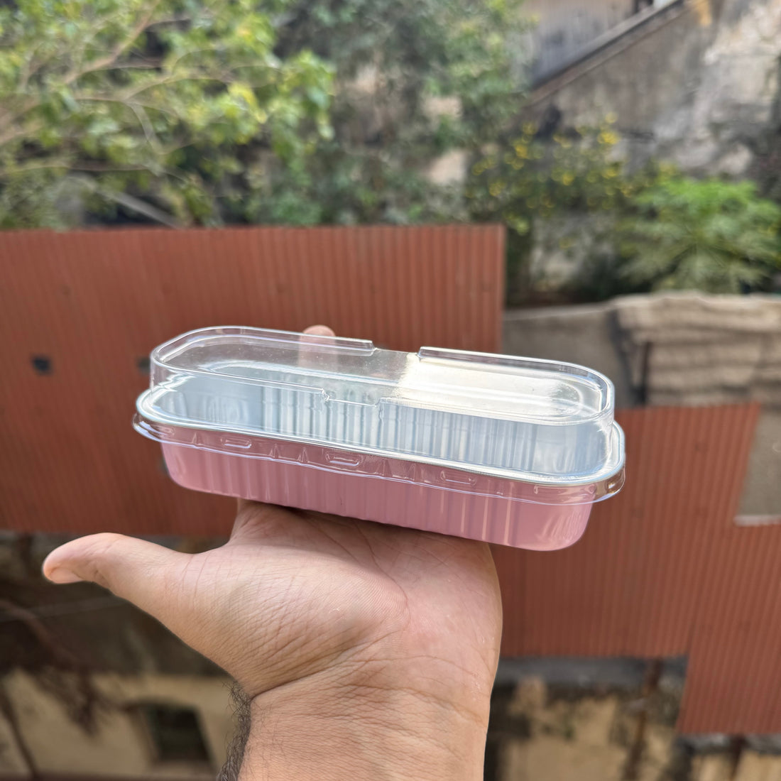 Rectangle Foil Bakeable Container Pink (10pc)