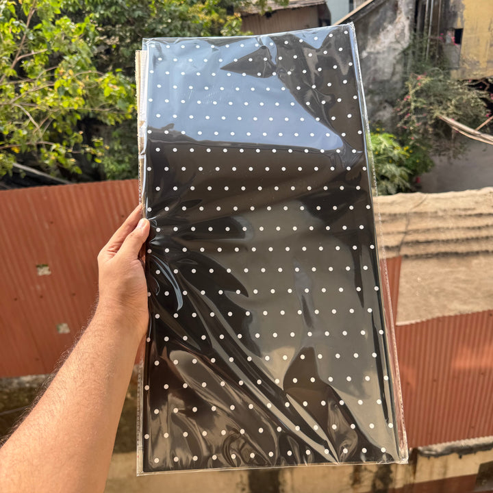 Bouquet Wrapping Sheet - Polka Dot - Black (20 sheets)
