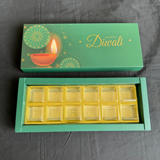 Diwali Foiled 12 Cavity Slider Box (10pc)