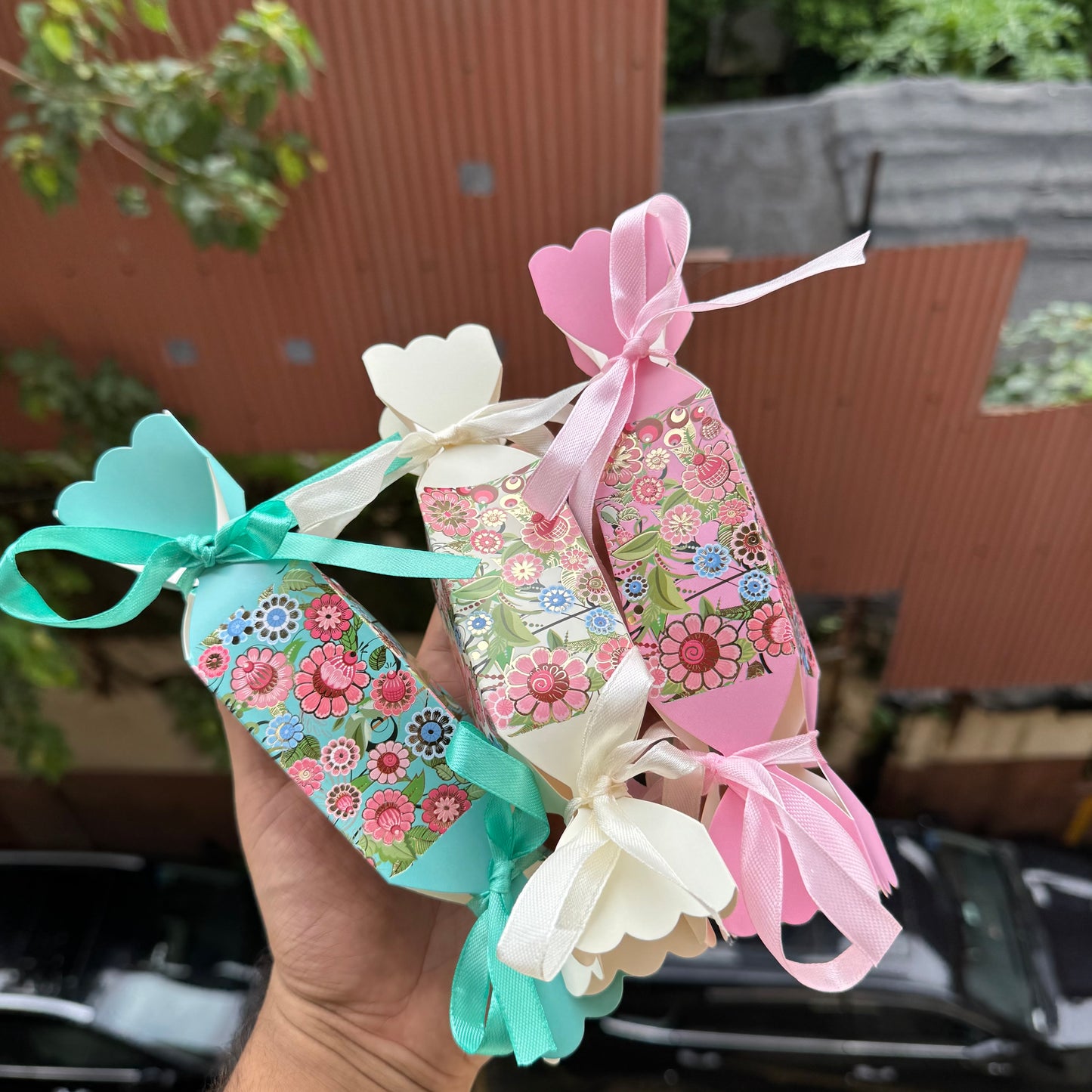 Pretty Chocolate Shape Box for Candles / Chocolate / Jewellery with Ribbon (10pc)