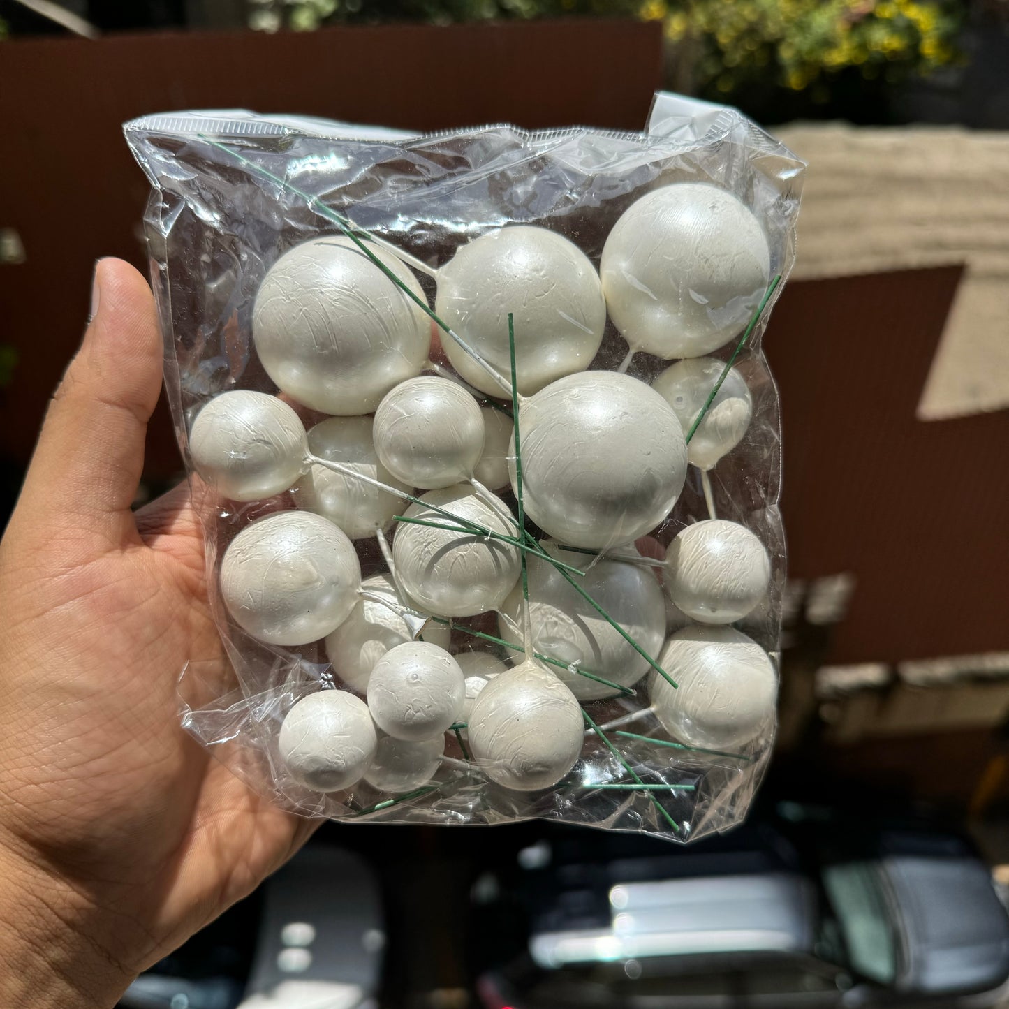 Pearl Finish White Faux Ball 20pcs