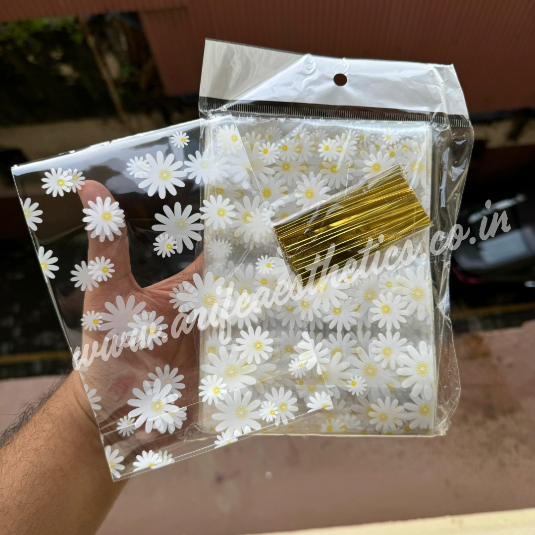 Daisy Cookie Bag / Pouch (4x6 inch)