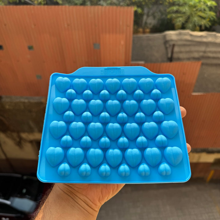55 Cavity Mini Heart Silicone Mold - Small Chocolate & Jelly Tray