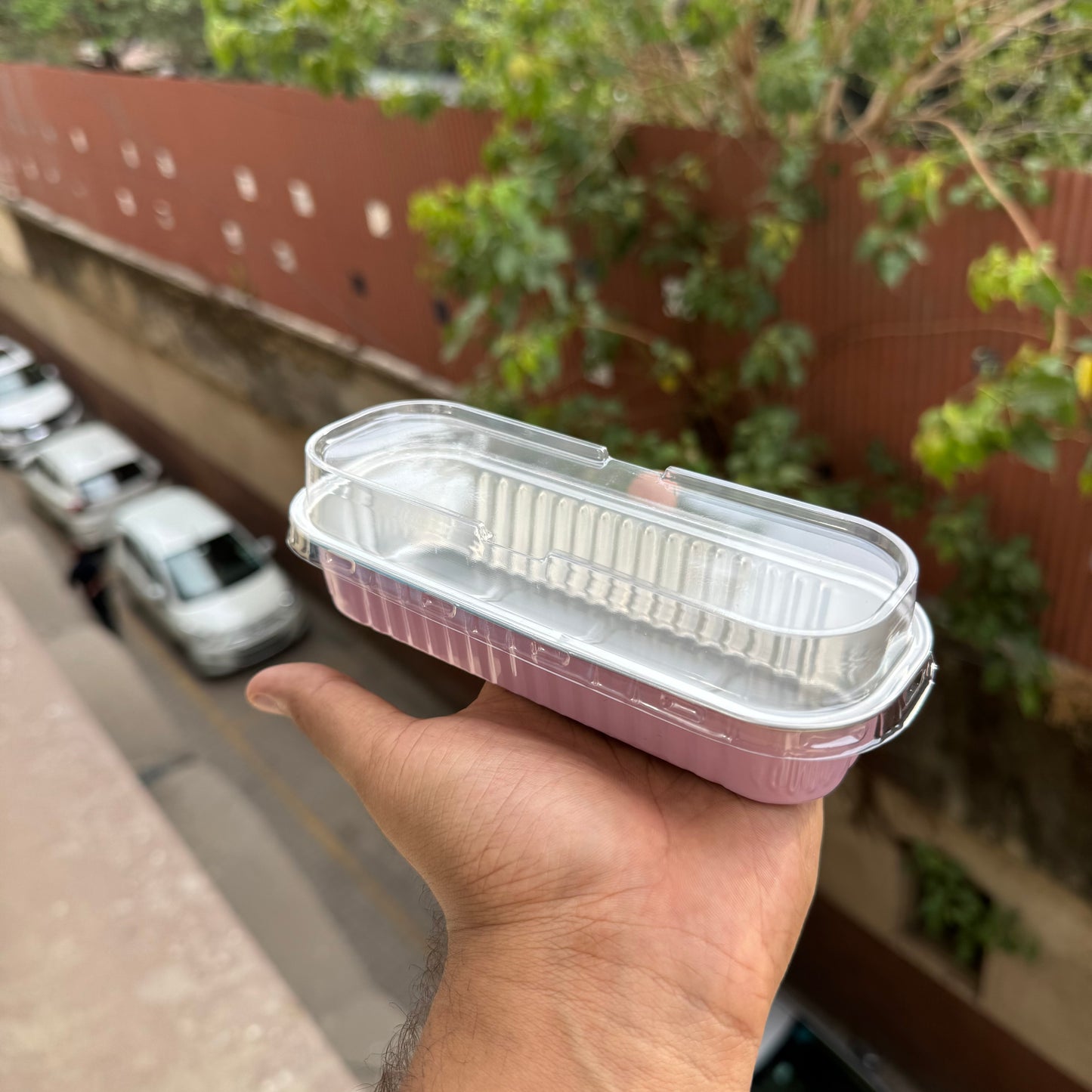 Rectangle Foil Container Pink (10pc)