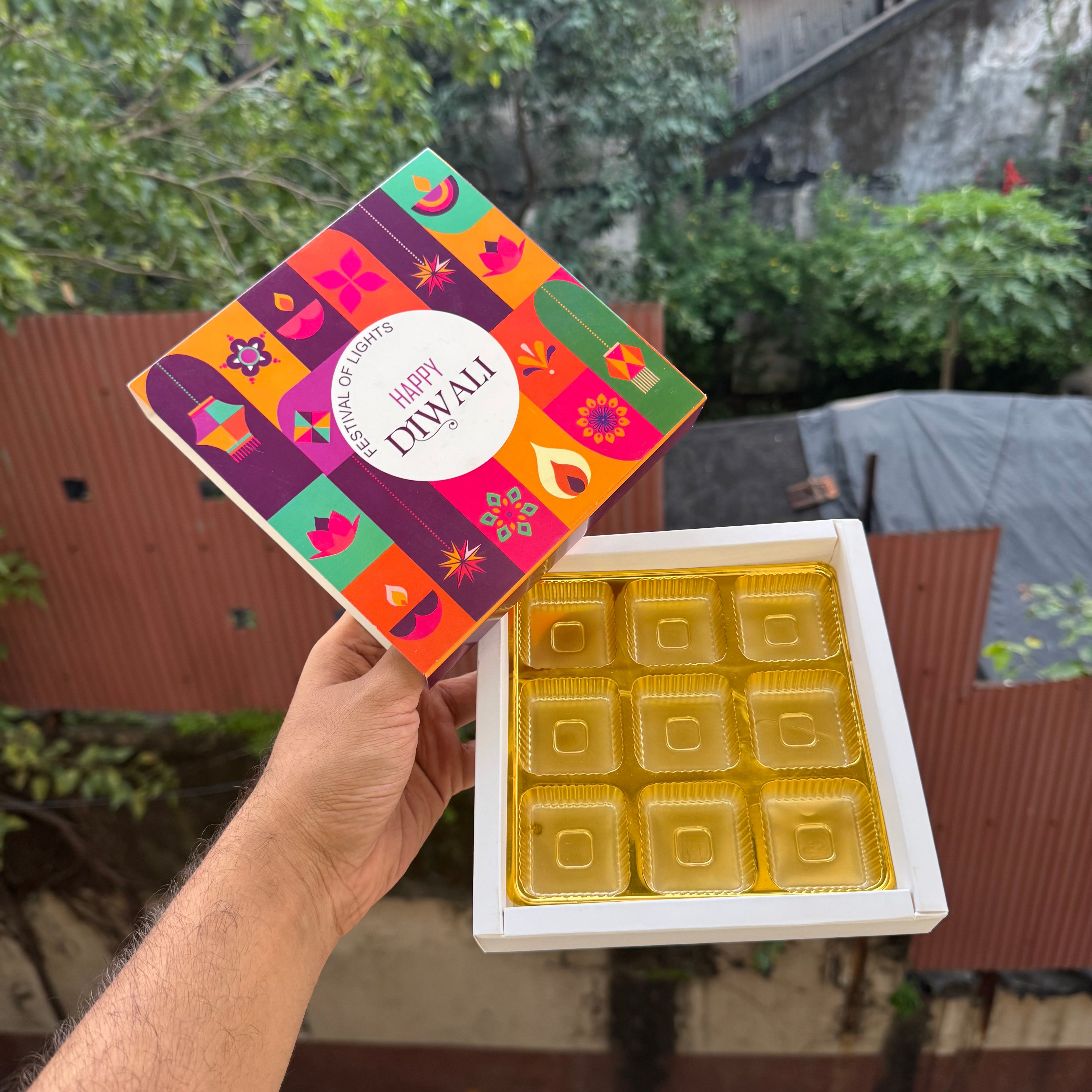 Diwali Slider Box (10pc) || 9 Cavity Size ~ Print A