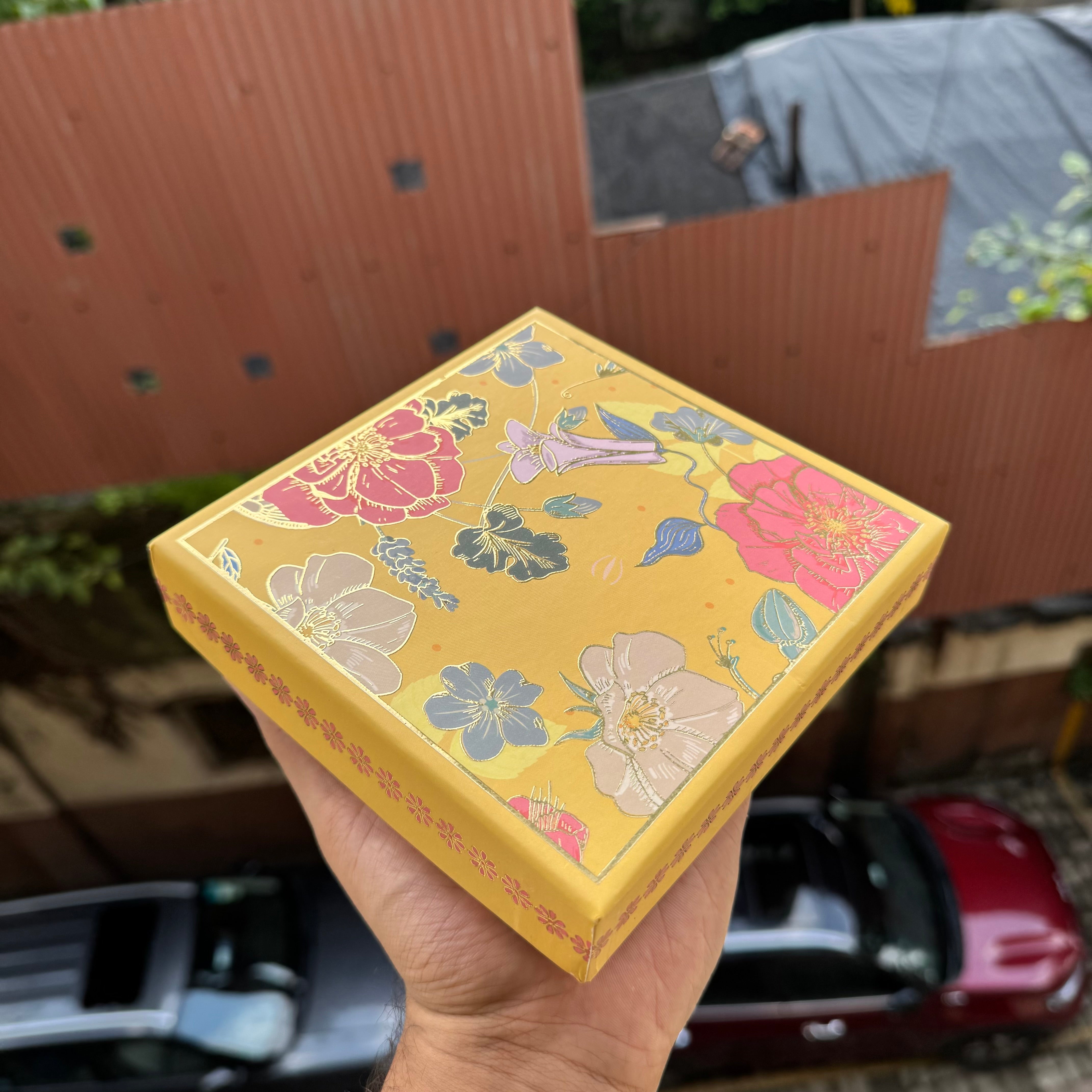Rigid Top Bottom Box 1pc | Pastel Marigold - With Cavity