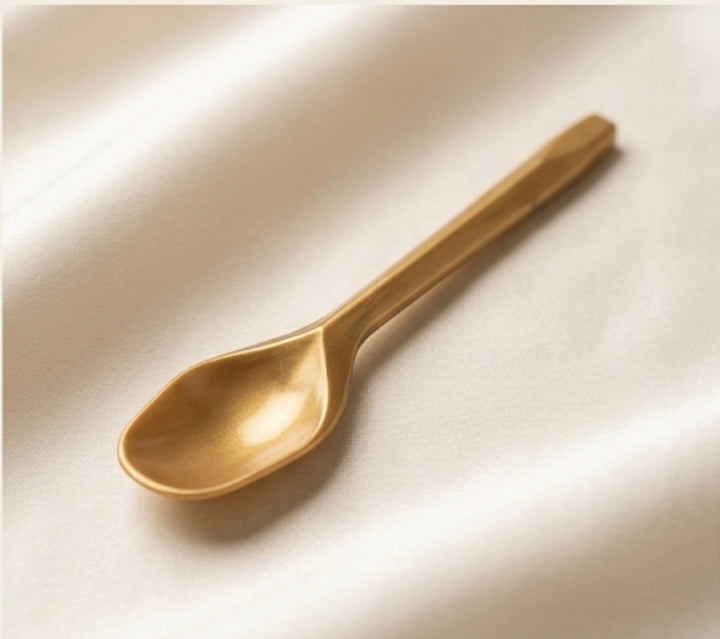 Aesthetic Designer Disposable Dessert Spoon Gold (100pc)