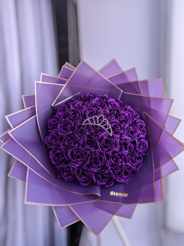 Purple Golden Border Wrapping Bouquet Paper (20 sheets)