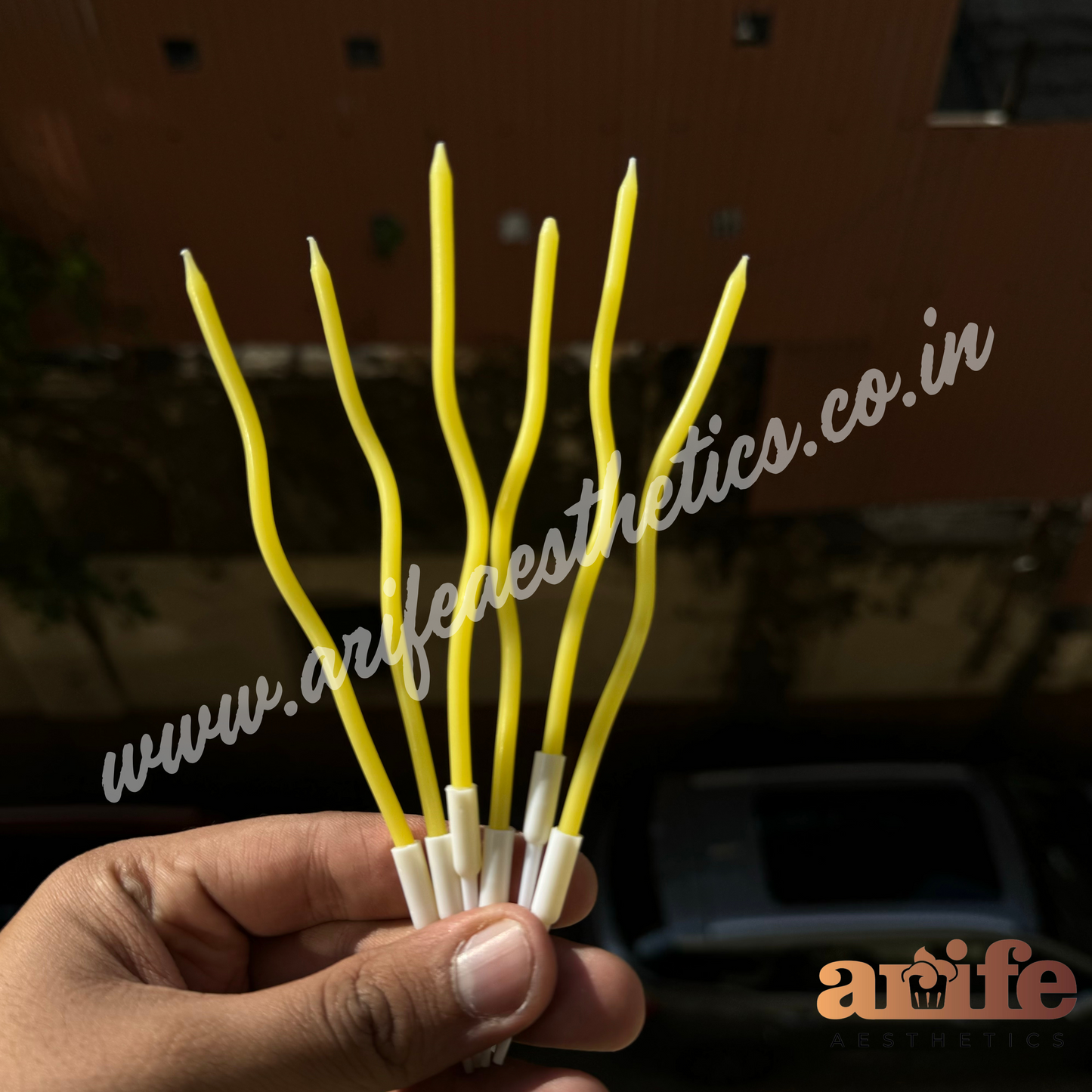 Pastel Yellow Twisted Candles