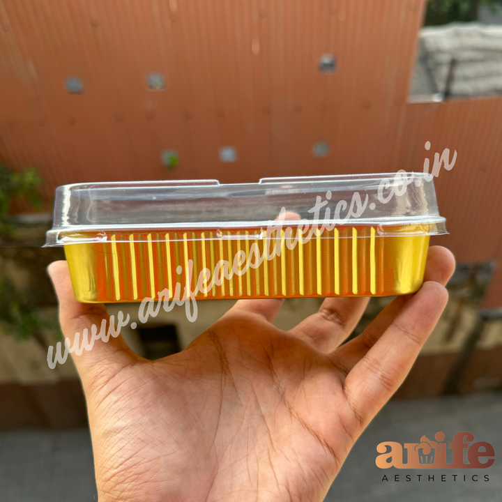 Foiled Bakeable Rectangle Cup With Lid 10pc