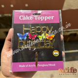 Happy Birthday Butterfly Cake Topper