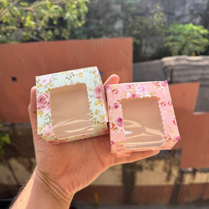 Floral Single Brownie Box (10pc) • Mint Green Bloom