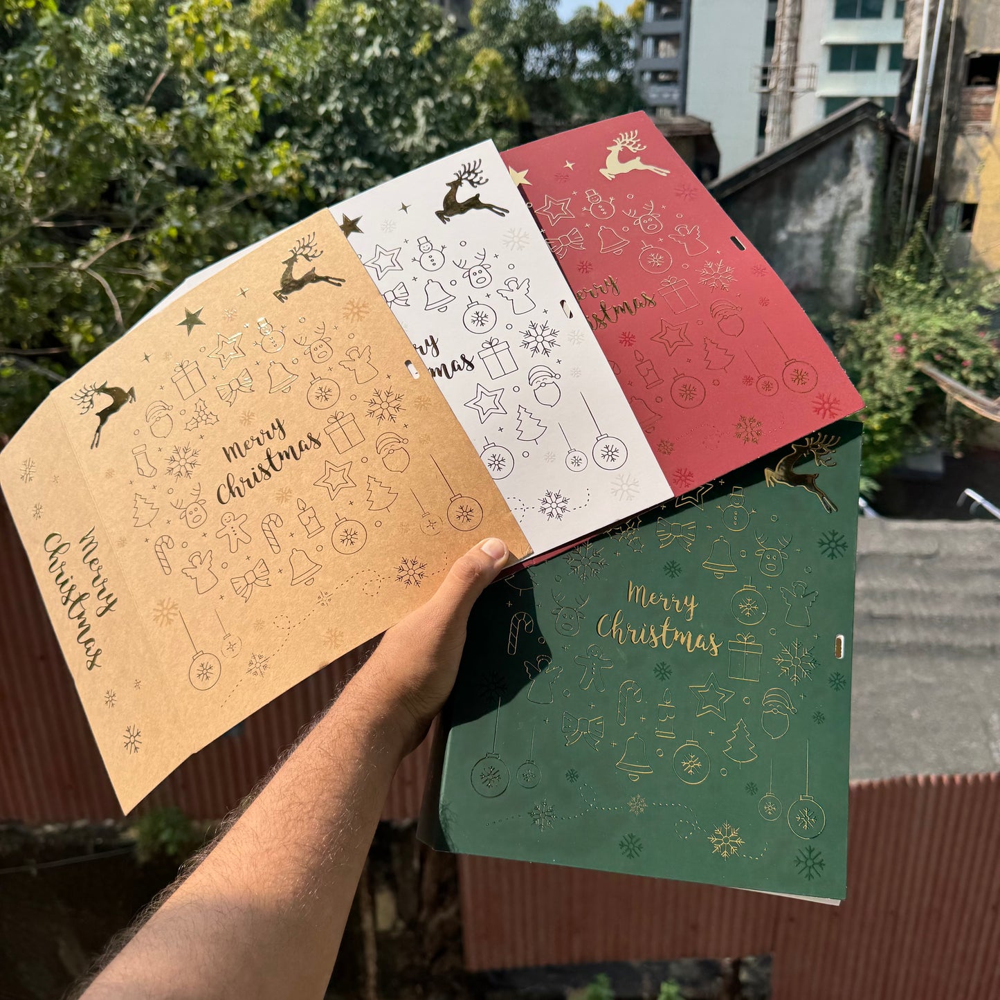 Merry Christmas Foil Hamper Box (10 pc)