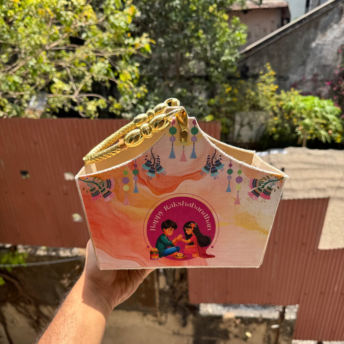 Collapsible Rakhi Basket For Hampers 1pc