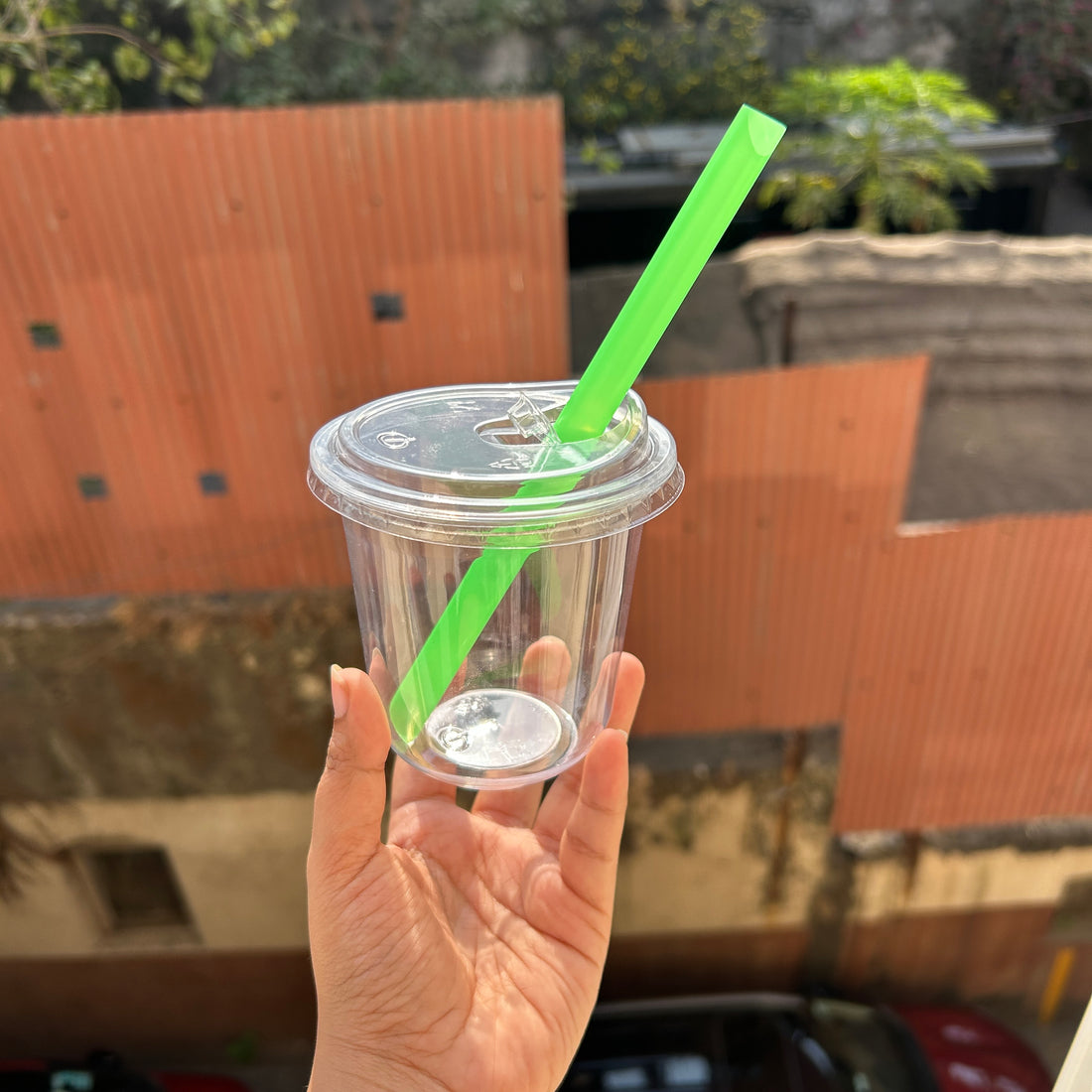 Trending U Shape Dessert Container PVC (10pc) • Coffee / Boba Tea Cups - 350ml with sipper lid • CFO