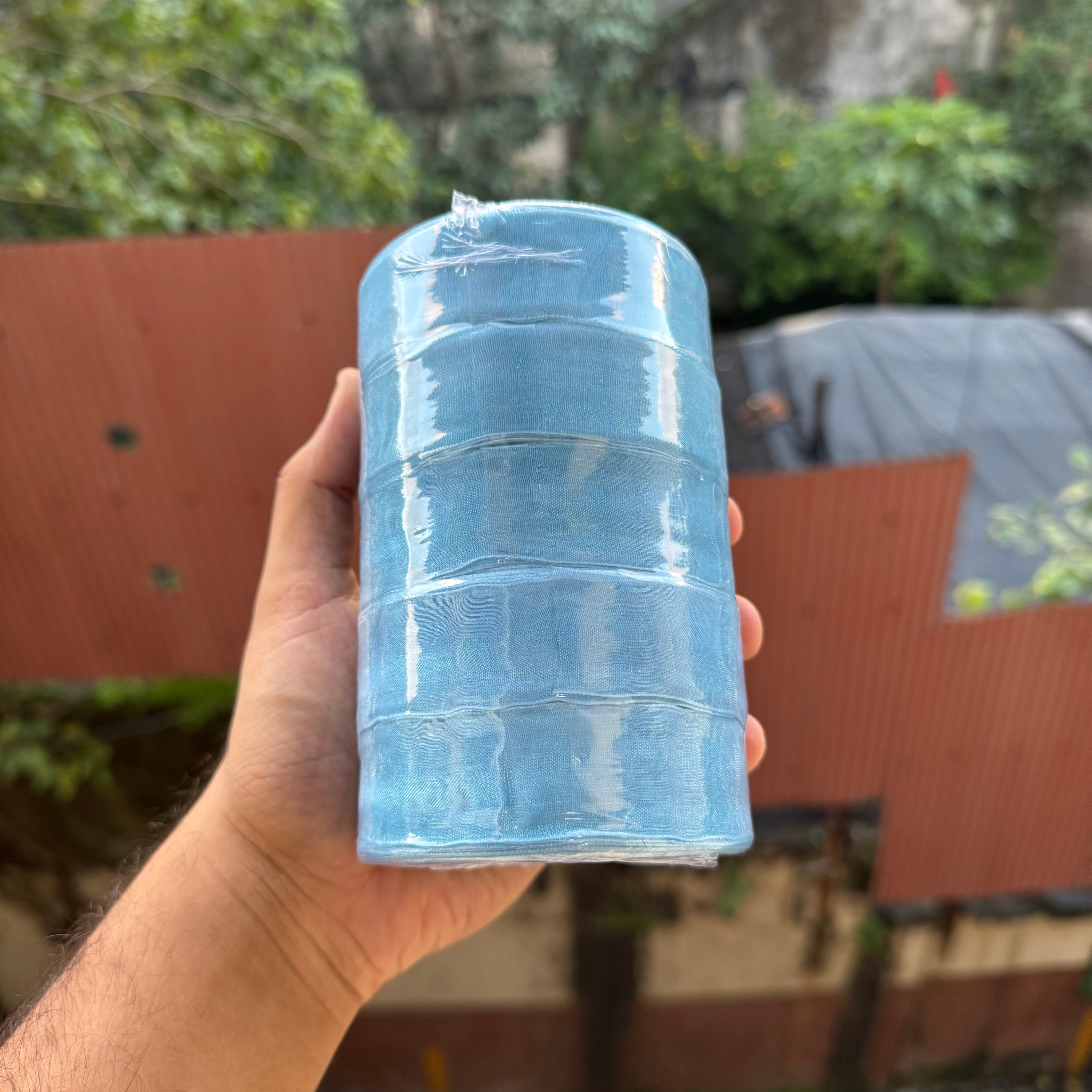 Sheer Organza Ribbon Roll (5 rolls) | Sky Blue