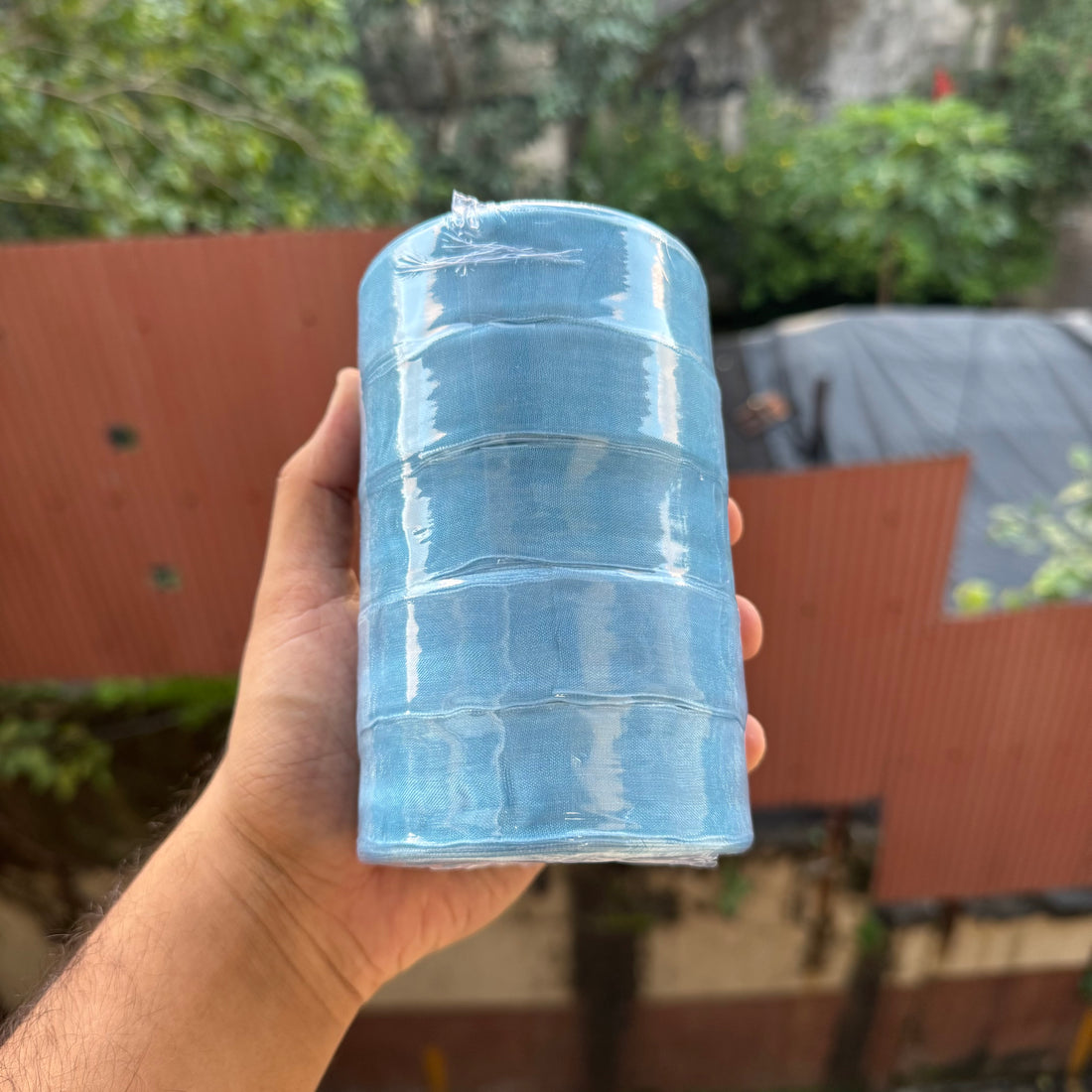 Sheer Organza Ribbon Roll (5 rolls) | Sky Blue