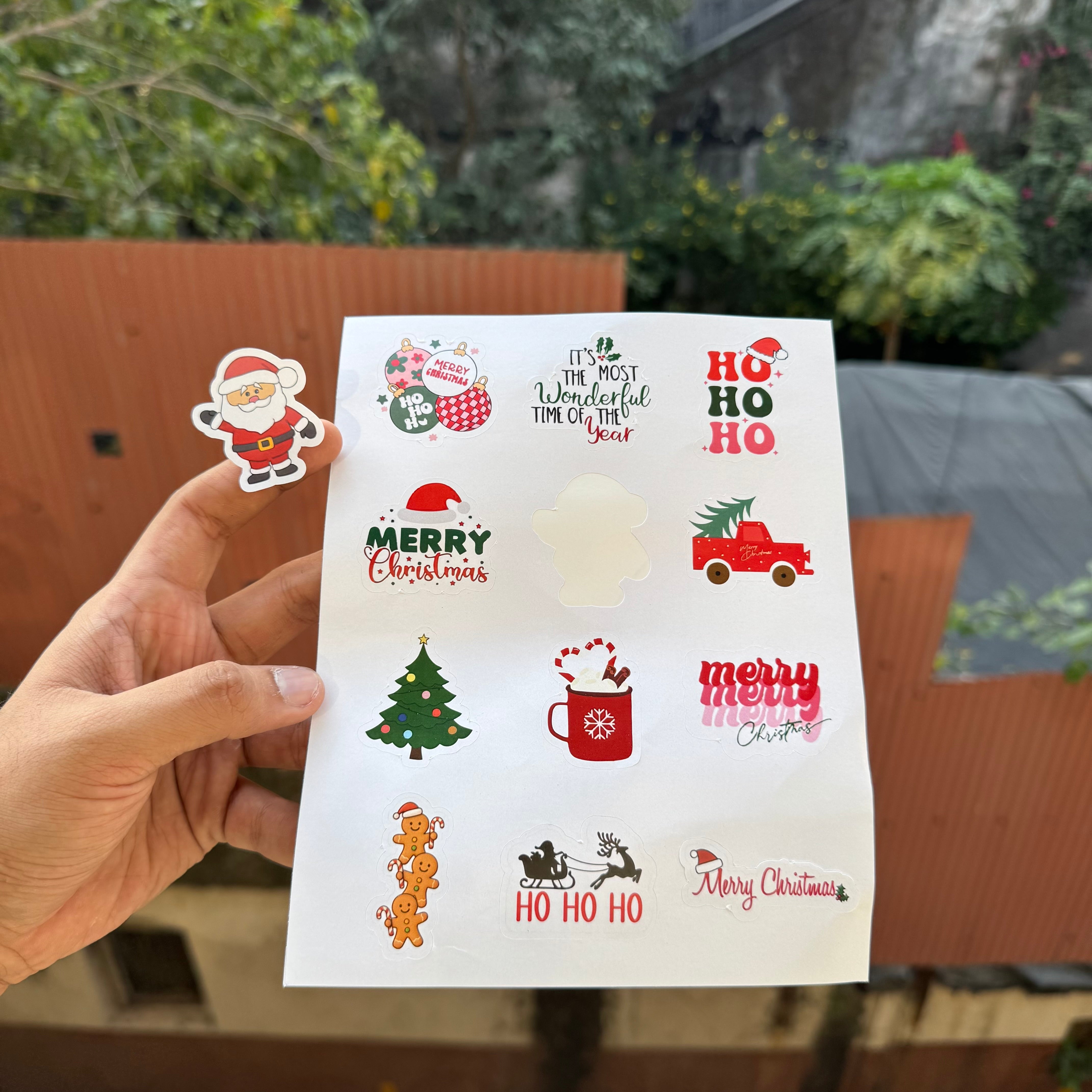 Christmas Shapes Cut Sticker Sheet (1sheet - 12 stickers)