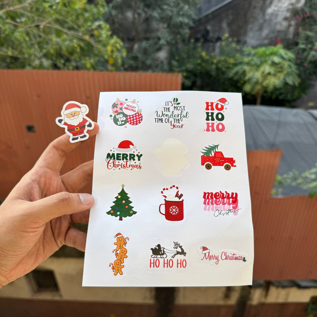 Christmas Shapes Cut Sticker Sheet (1sheet - 12 stickers)