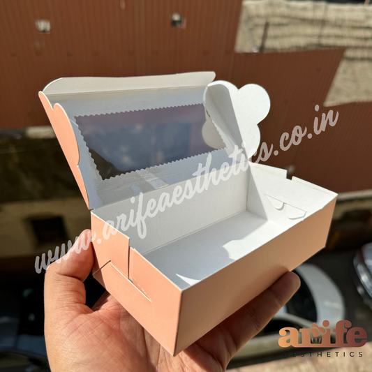 2 in 1 Brownie / Cookie Box Peach (10pcs)