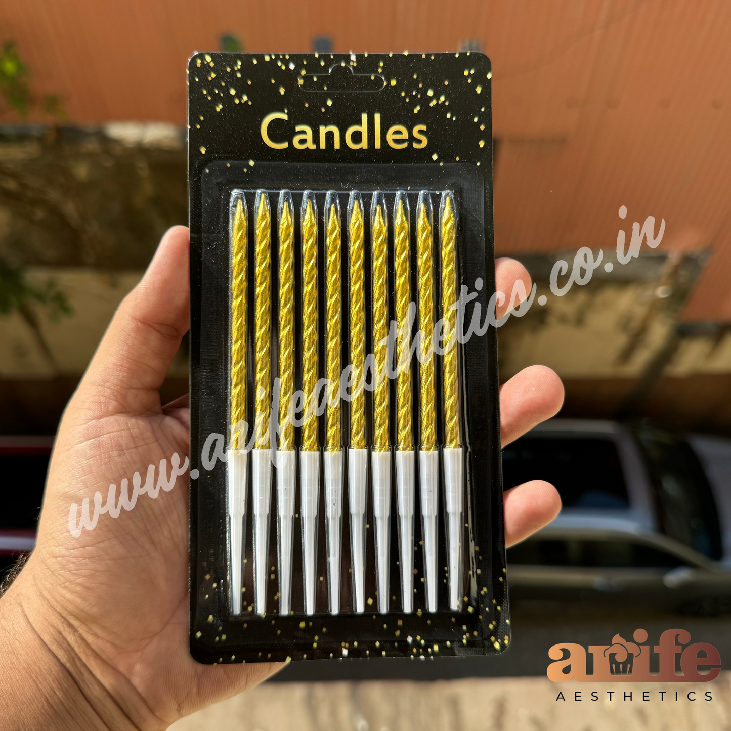 Gold Textured Candles