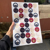 Eid Mubarak Round Cut Sticker Sheet - Non Transparent