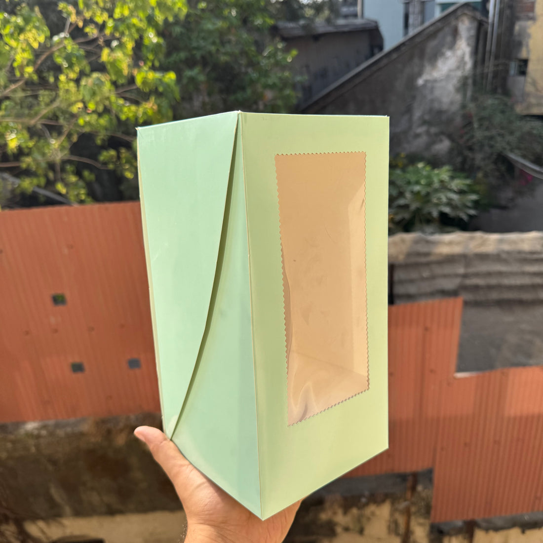 Trending Wine Glass Cake Box Mint Green