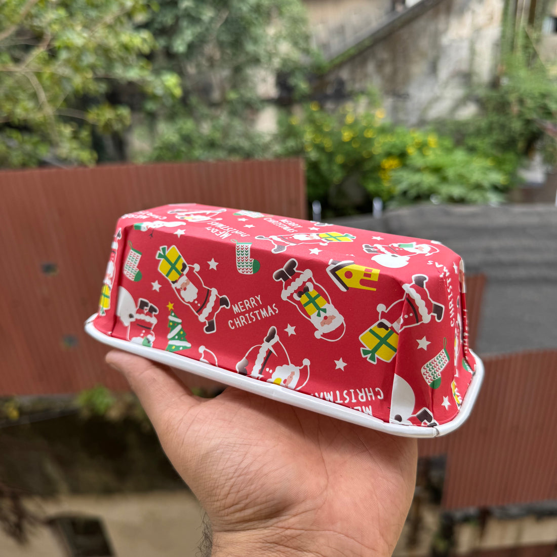 Christmas Printed Plum Ready To Bake Loaf Liner (10pc) | Red