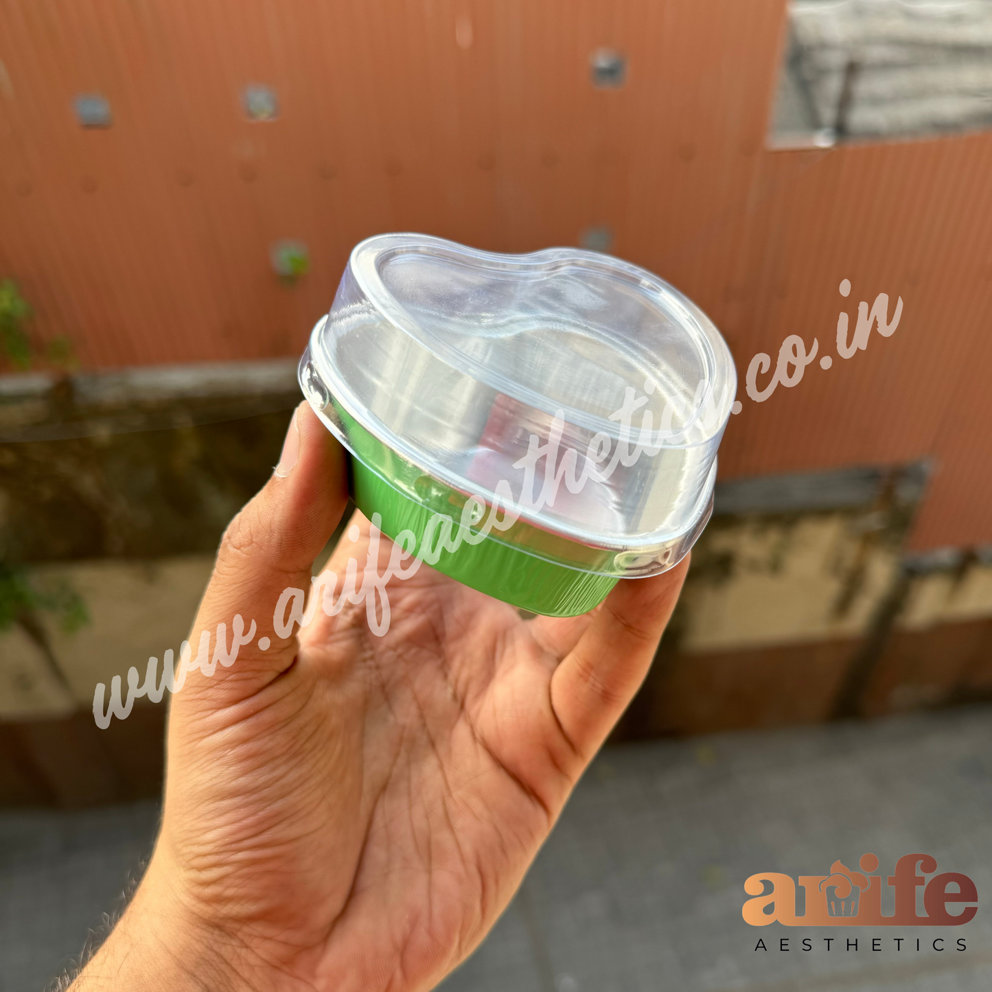 Foiled Bakeable Heart Cup With Lid