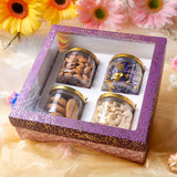 Festive Top Bottom Hamper Box With 4 Jar Cavity (10pc)