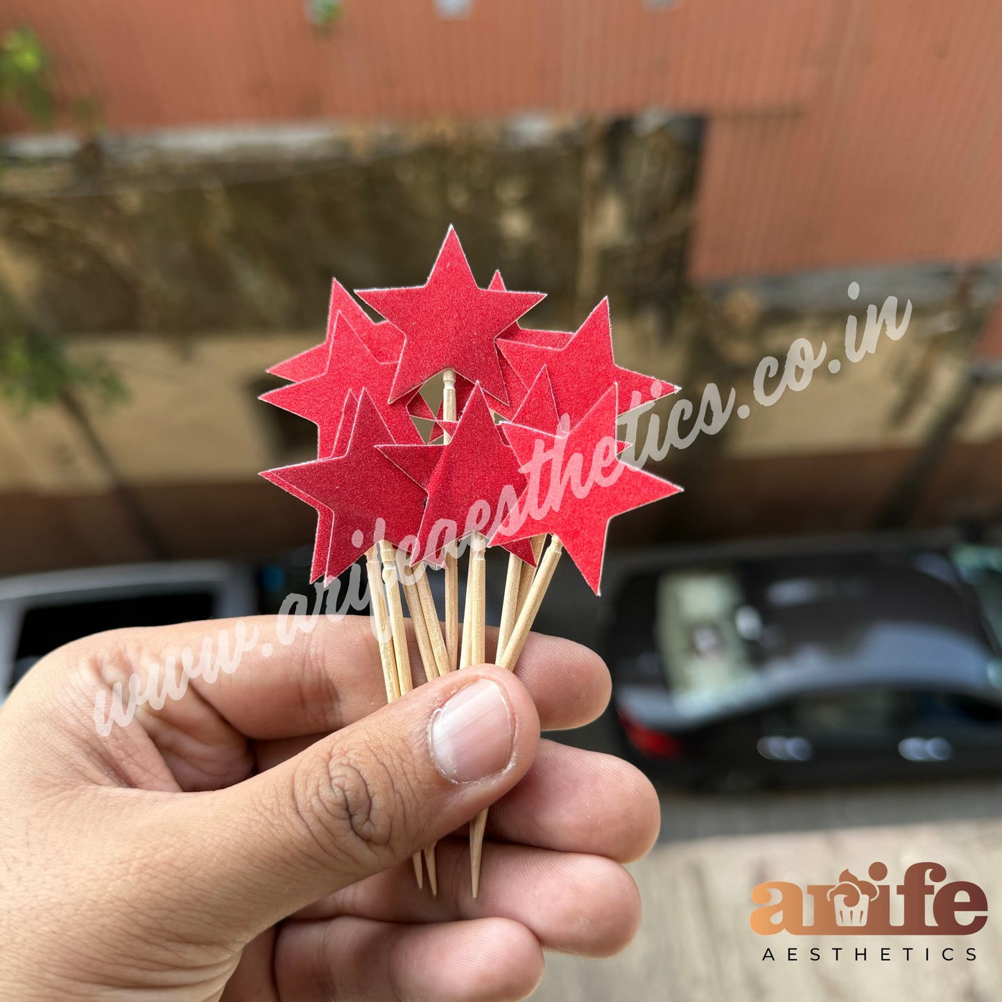 Paper Star Topper 20pcs RED