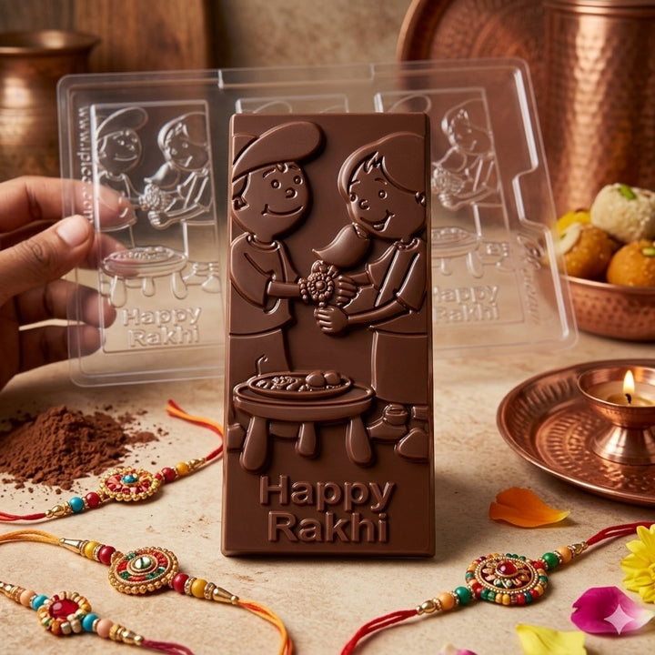 Rakhi Cacao PVC Chocolate Mould Bro Sis