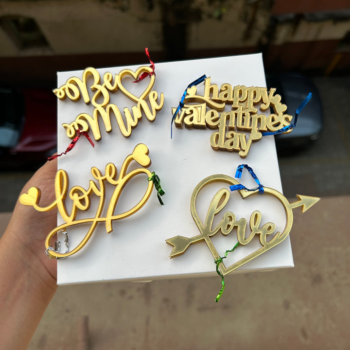 Valentine Acrylic Charm With Self Adhesive (5pcs)