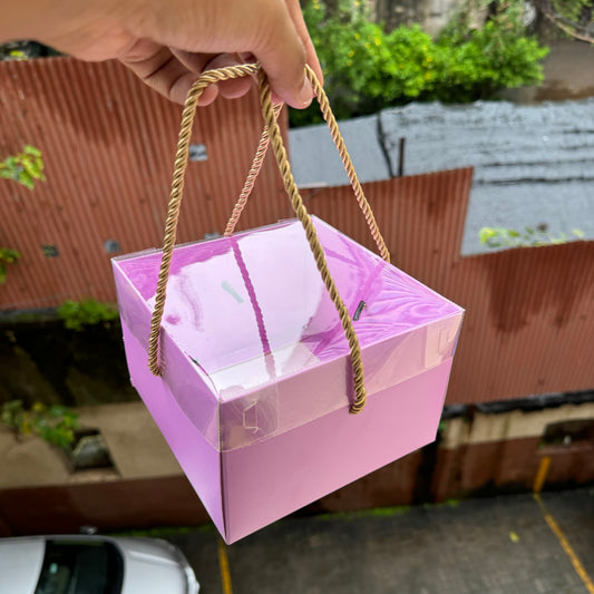 Hamper String Box With Transparent Lid 8x8x4 (10pcs)