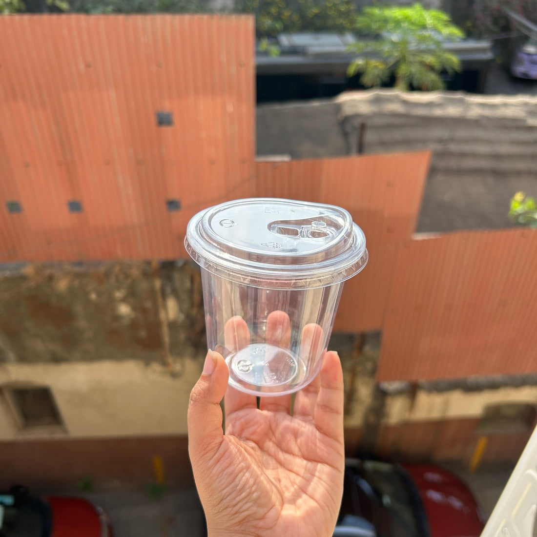 Trending U Shape Dessert Container PVC (10pc) • Coffee / Boba Tea Cups - 350ml with sipper lid • CFO