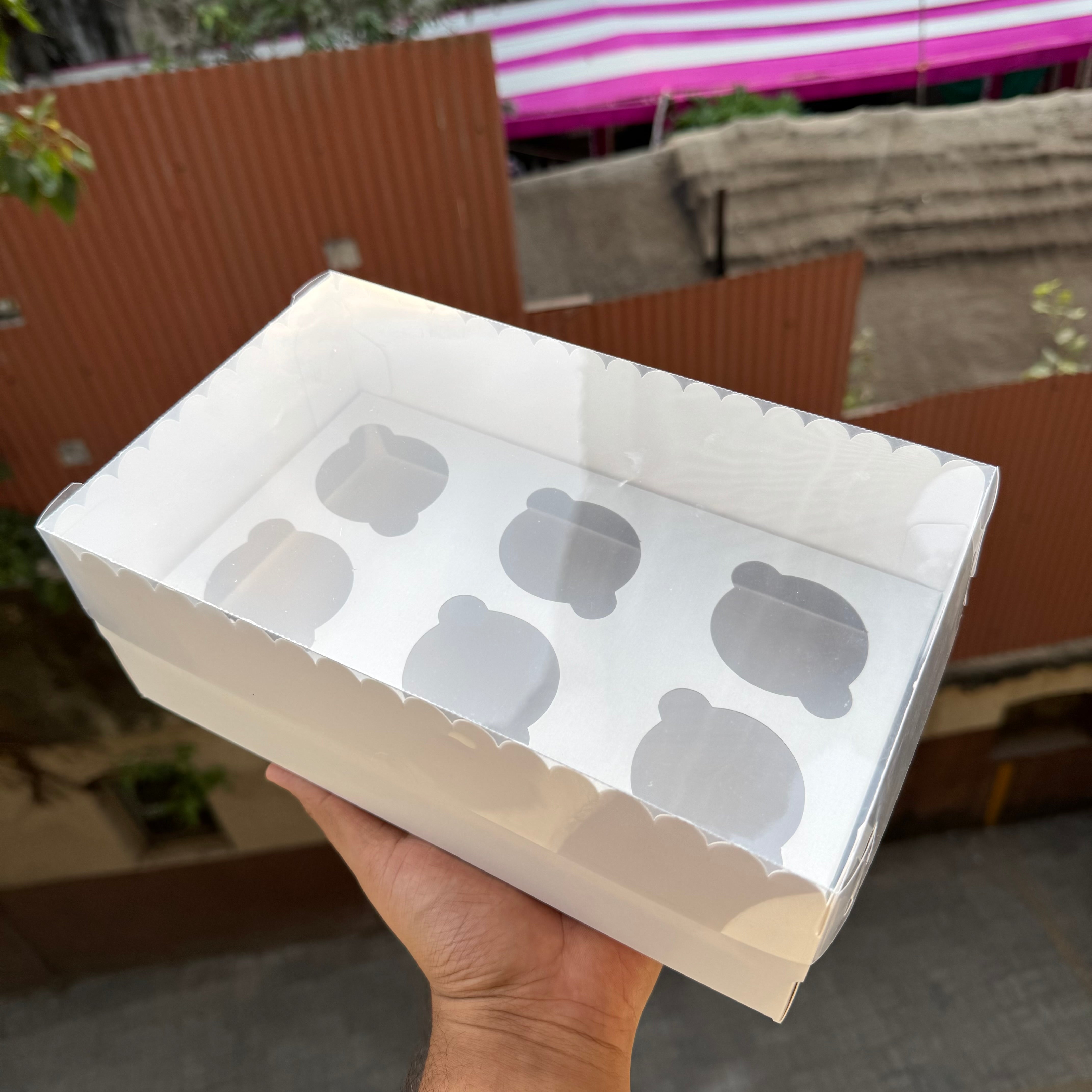 6 cupcake frill box