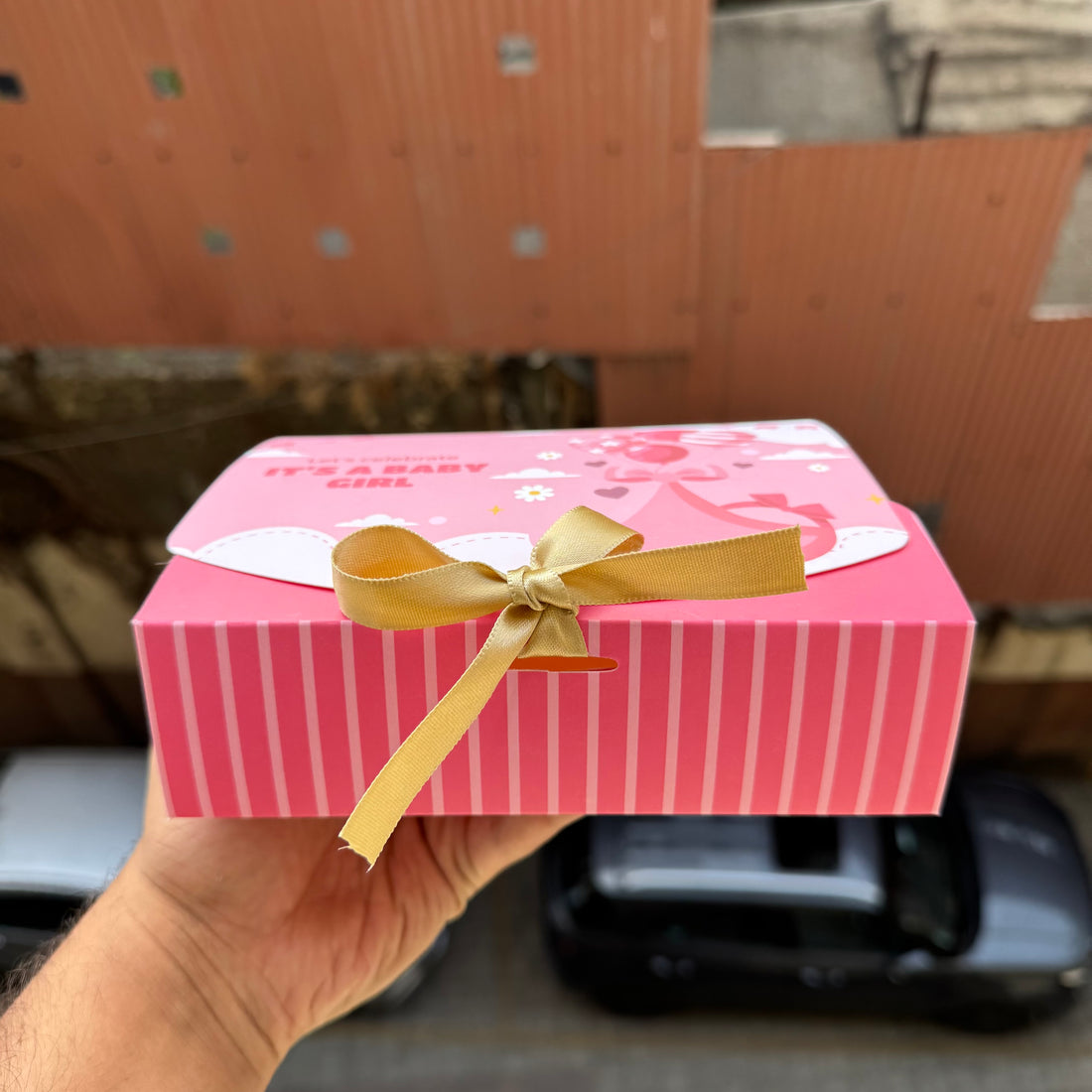 Baby Girl Announcement Hamper Box