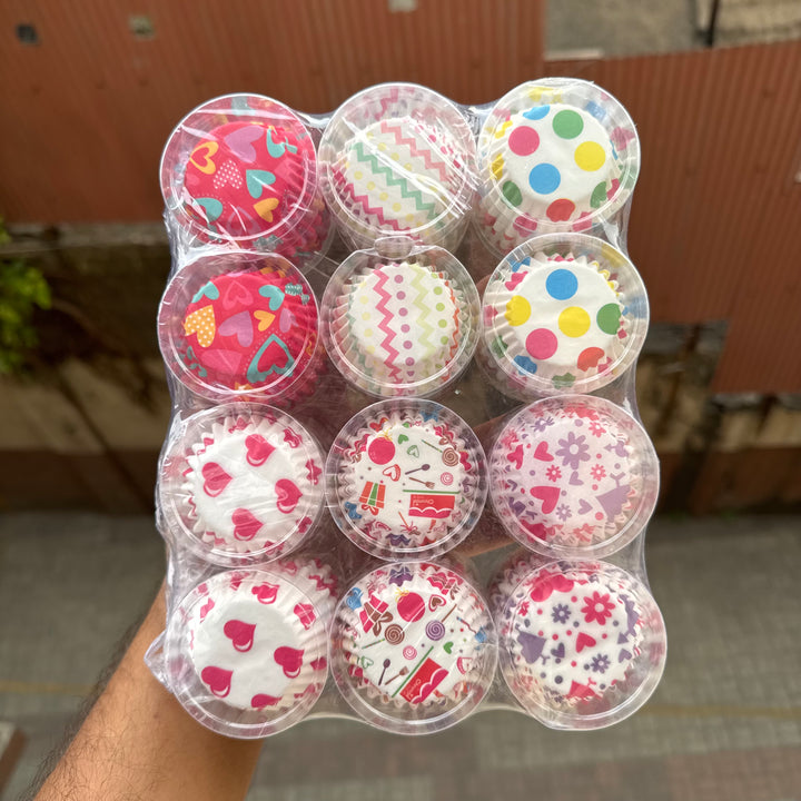 8cm Cupcake Paper Liners In Aesthetic Assorted Design (1 pack)