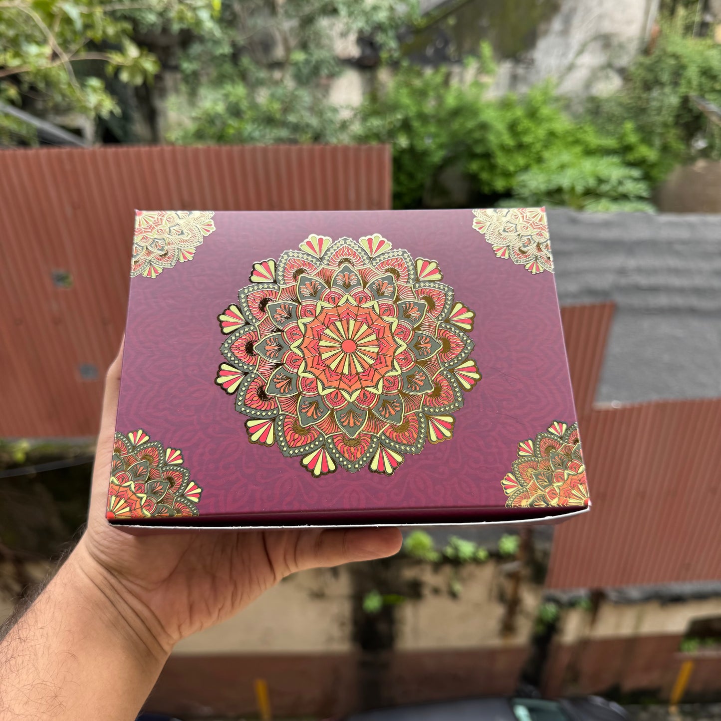 Kohinoor Collection 12Cavity Box For Chocolates / Brownies / Truffles / Candles and More with Gold Foiling Detailing (10pc) WITH Cavity