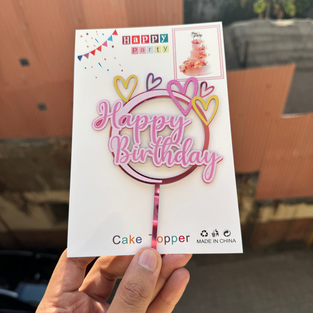Birthday Printed Acrylic Topper 1 pc